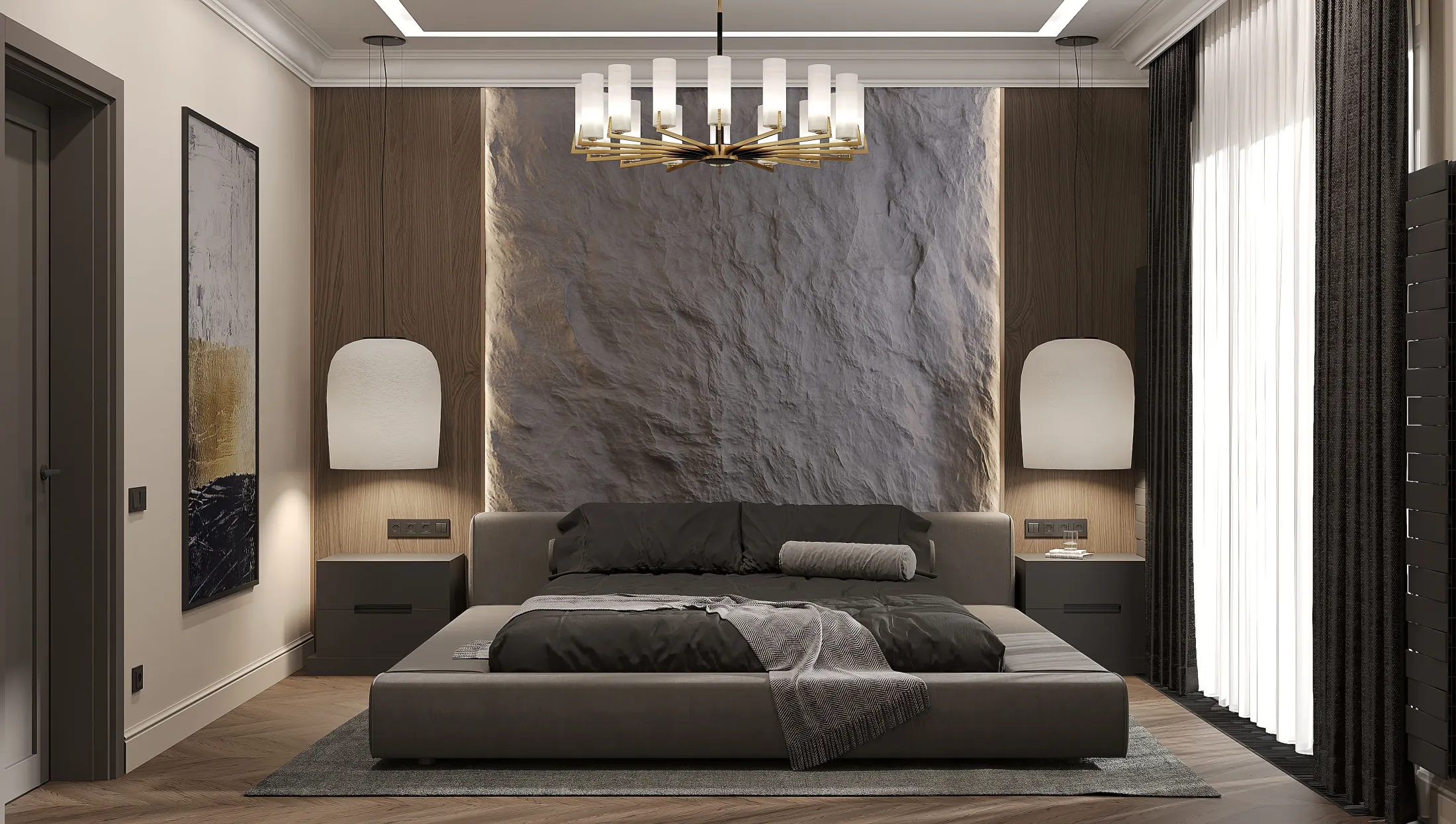 Дом в Тереке - неоклассика - 1 этаж / мастерспальня 1